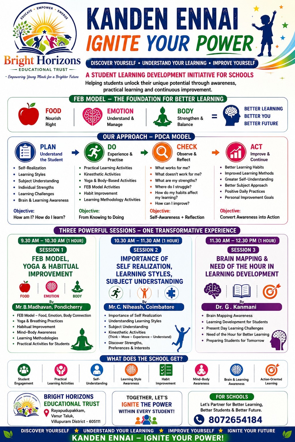 Kanden Ennai – Ignite Your Power | Bright Horizons Educational Trust Student Learning Development Initiative